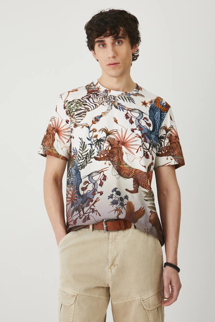 Medicine tricou barbati, culoarea bej, modelator