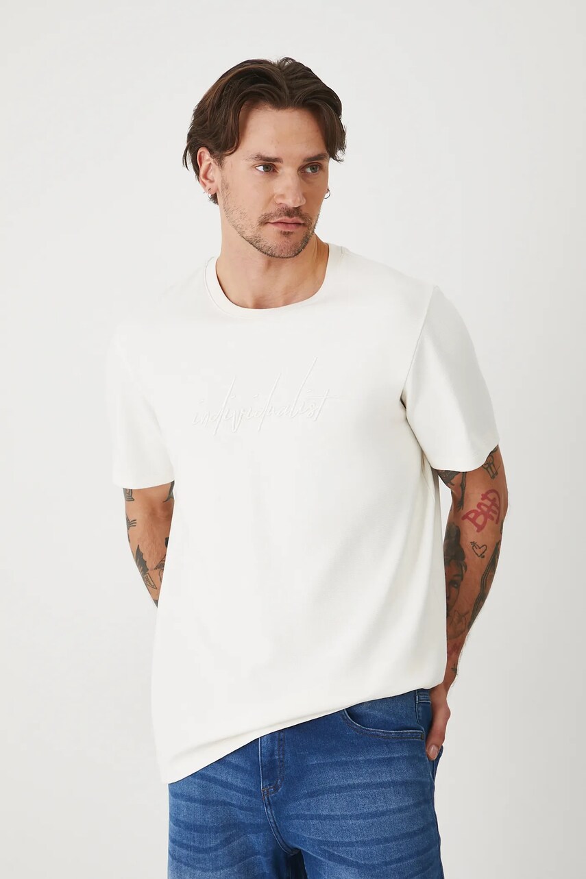 Medicine tricou din bumbac culoarea bej, cu imprimeu