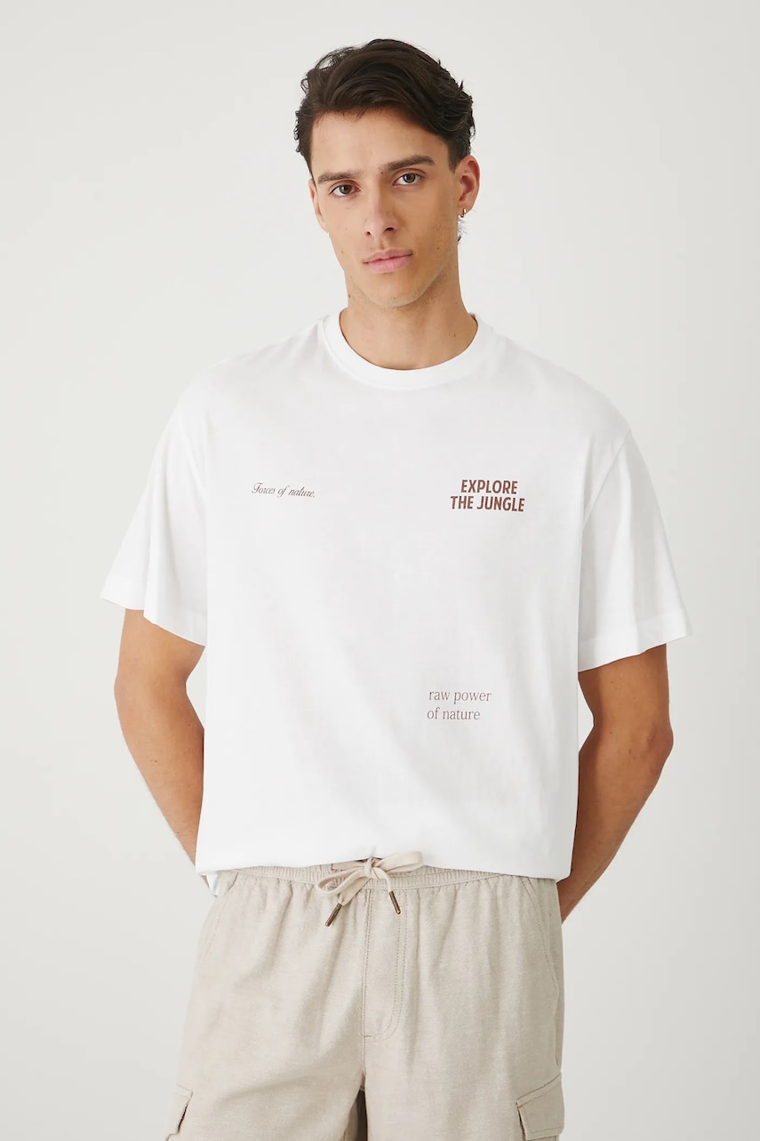 Medicine Tricou din bumbac culoare masculină albă