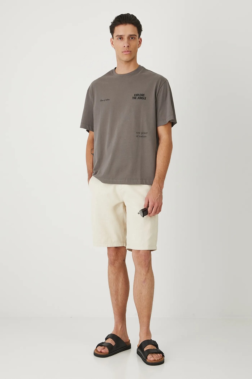 Хлопковая футболка Medicine цвет серый с принтом