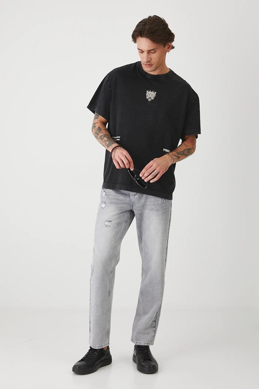 Medicine tricou din bumbac culoarea negru, cu imprimeu