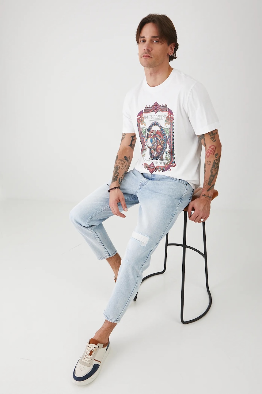 Medicine tricou din bumbac culoarea alb, cu imprimeu