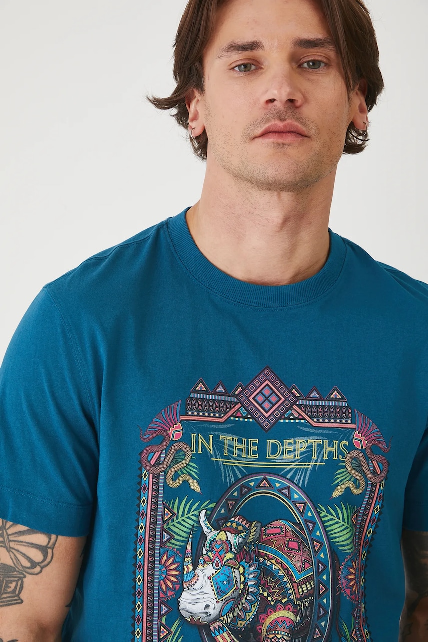Medicine tricou din bumbac culoarea verde, cu imprimeu