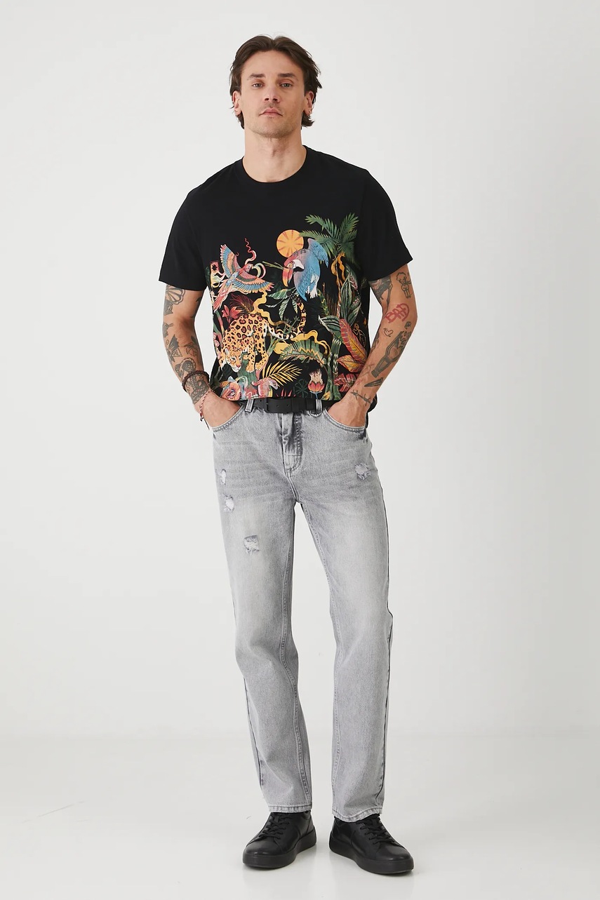 Хлопковая футболка Medicine цвет чёрный узор