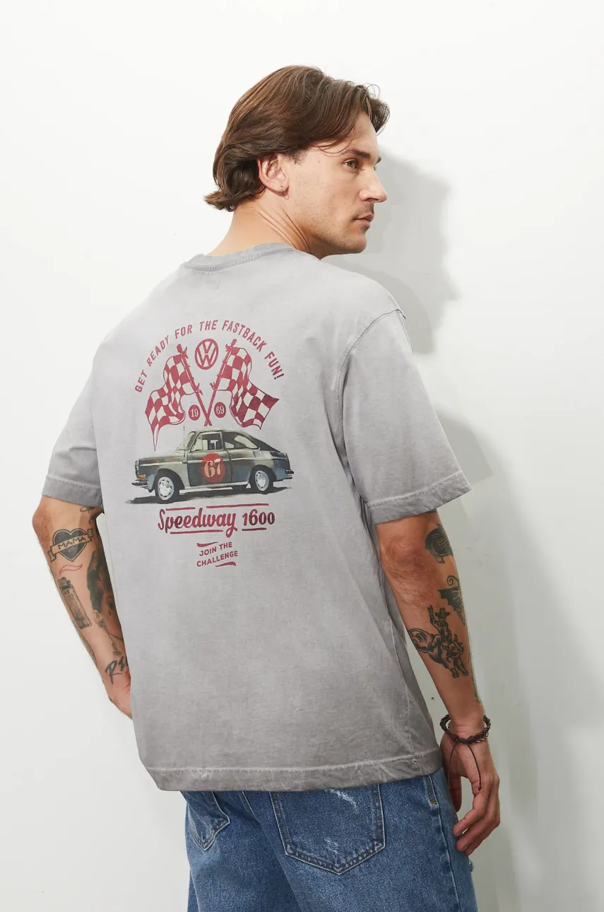 Medicine tricou din bumbac culoarea gri, cu imprimeu