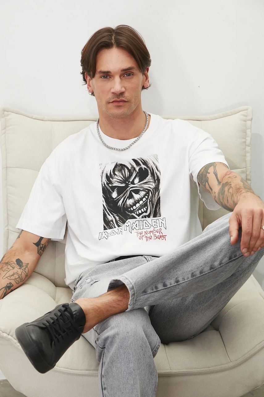 Medicine tricou din bumbac culoarea alb, cu imprimeu