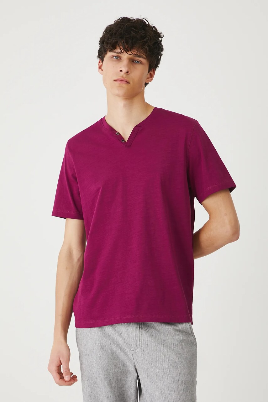 Medicine tricou din bumbac culoarea violet, neted