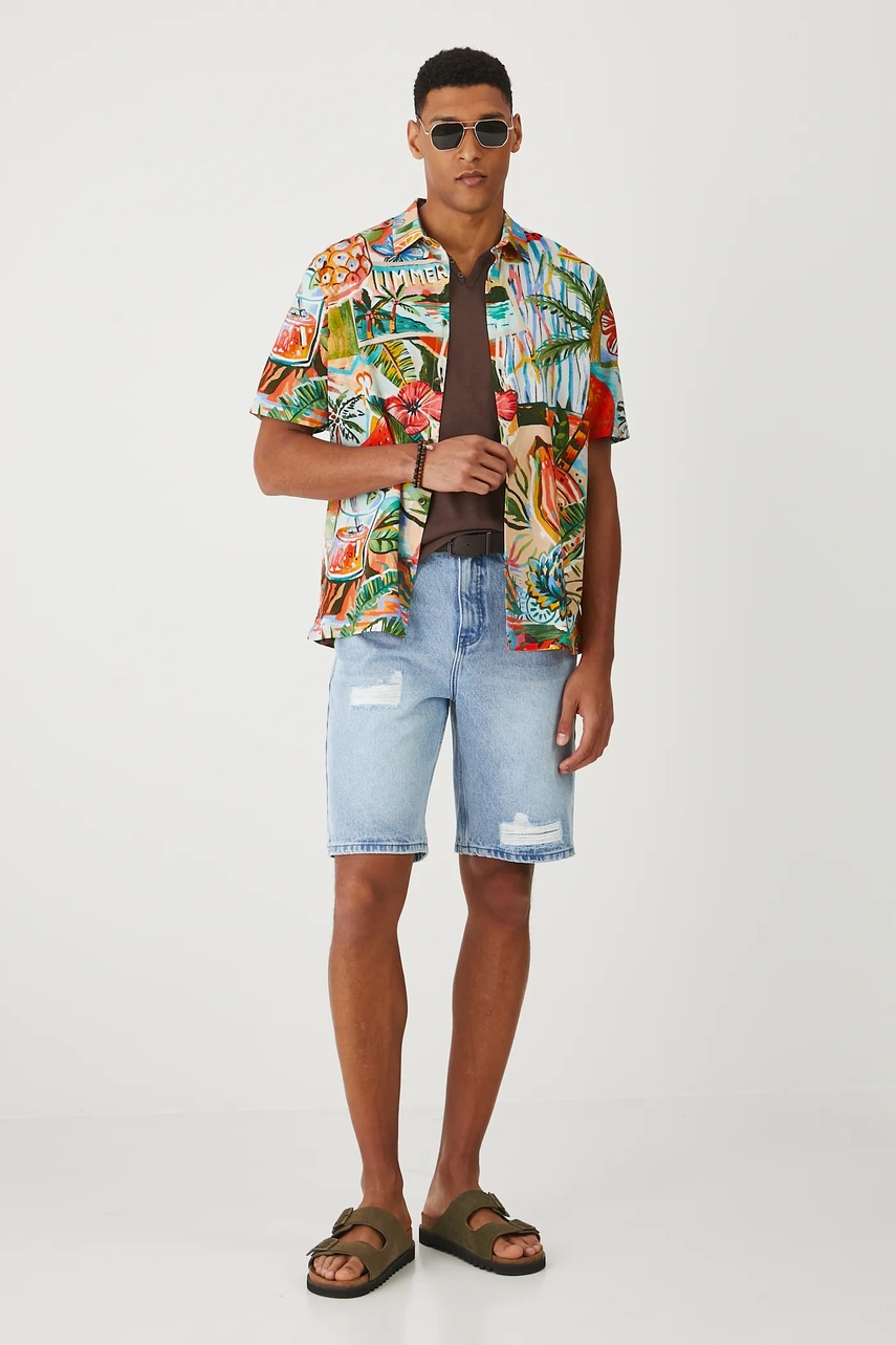 Хлопковая футболка Medicine цвет коричневый однотонная