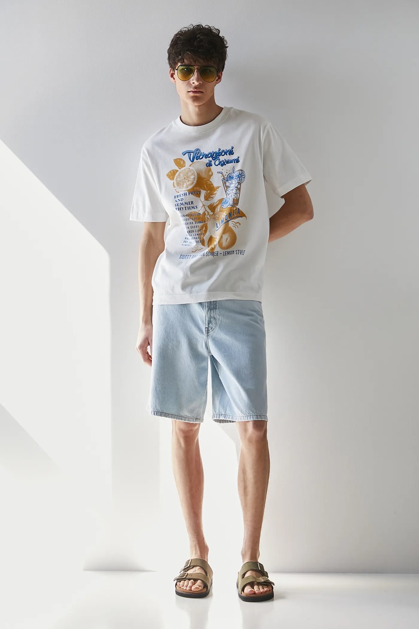 Хлопковая футболка Medicine цвет бежевый с принтом