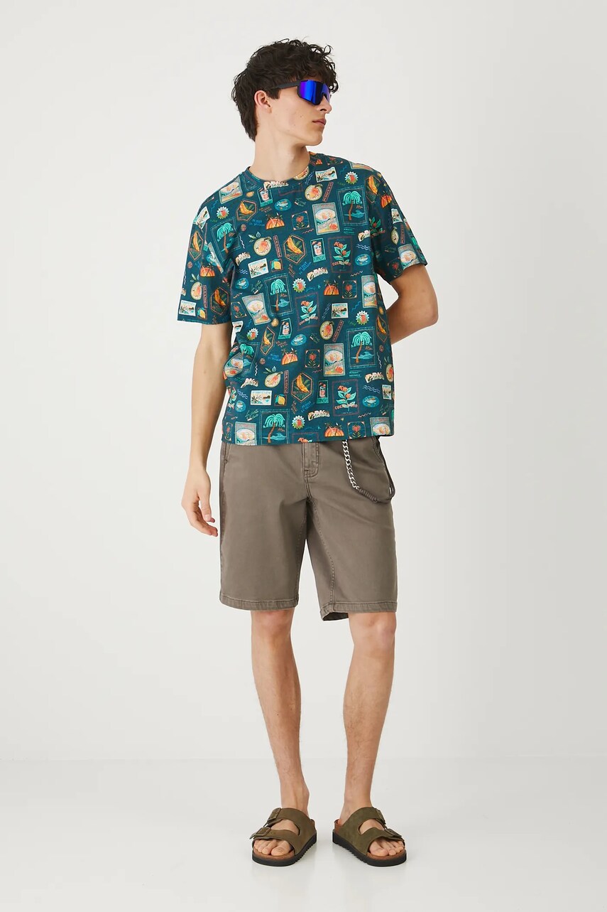 Medicine tricou din bumbac culoarea turcoaz, modelator