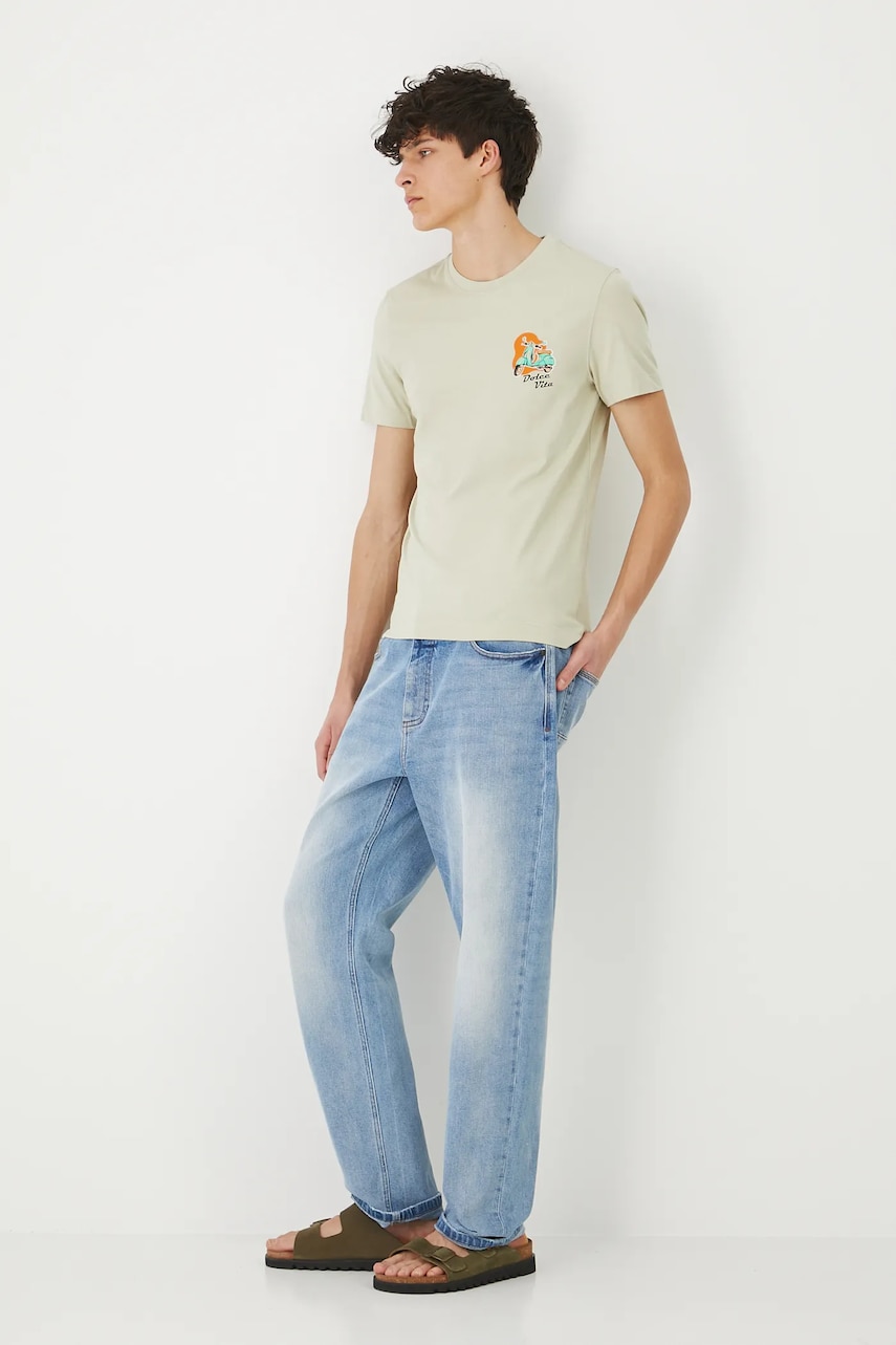 Medicine tricou din bumbac culoarea verde, cu imprimeu