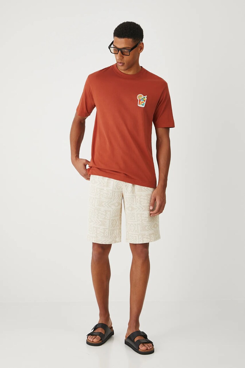 Medicine tricou din bumbac culoarea portocaliu, cu imprimeu