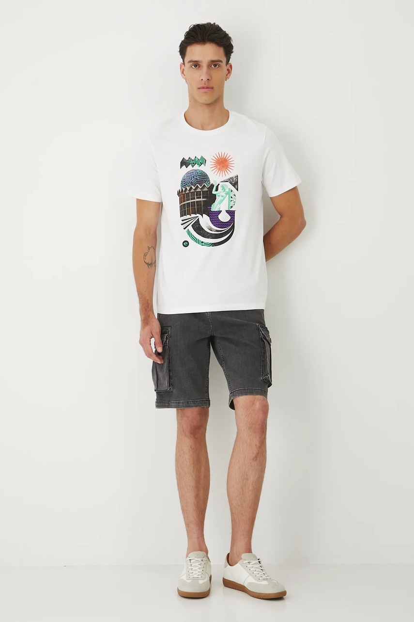 Хлопковая футболка Medicine цвет белый с принтом