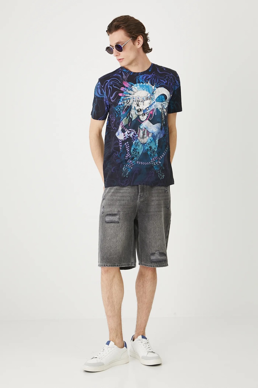 Хлопковая футболка Medicine цвет чёрный узор