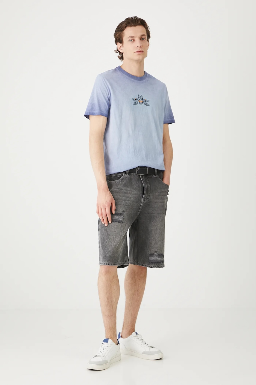 Medicine tricou din bumbac culoarea violet, cu imprimeu