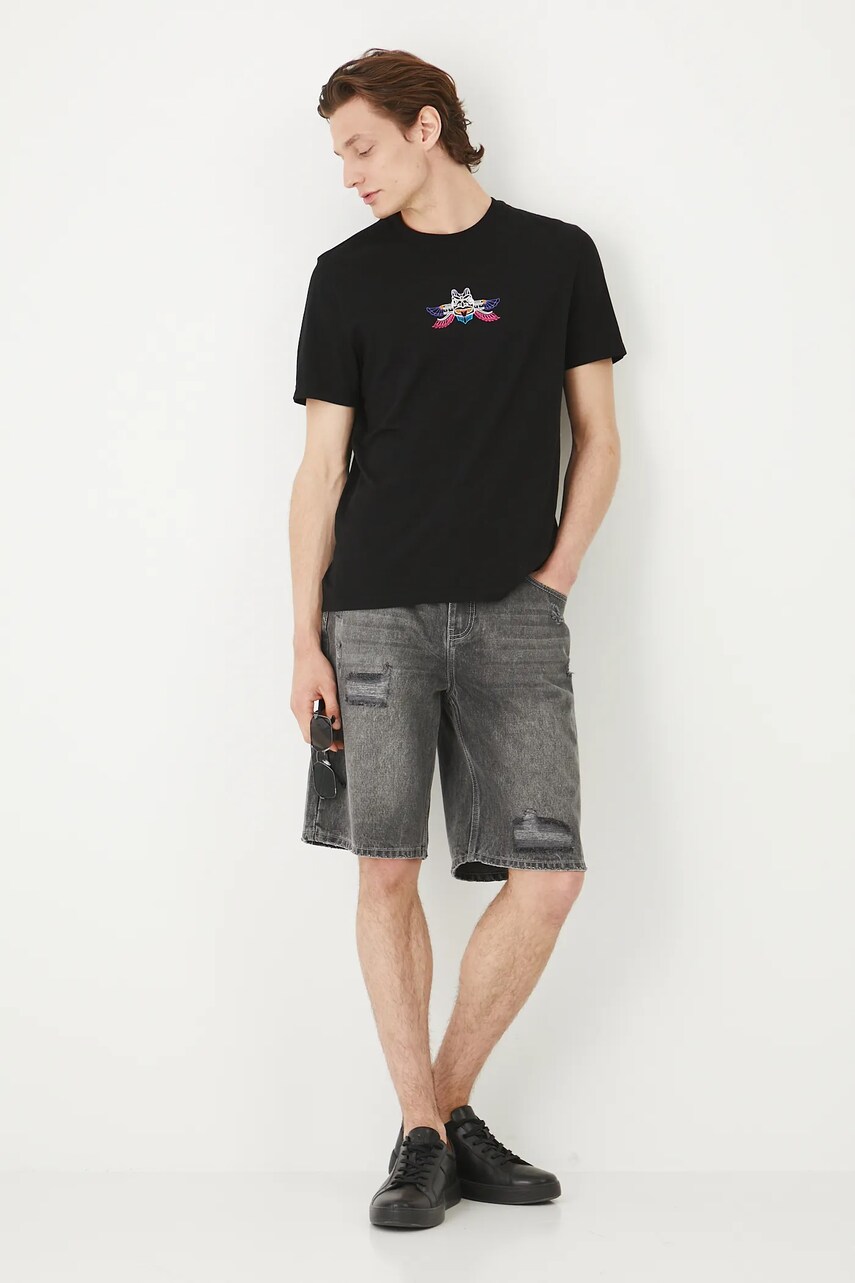 Medicine tricou din bumbac culoarea negru, cu imprimeu