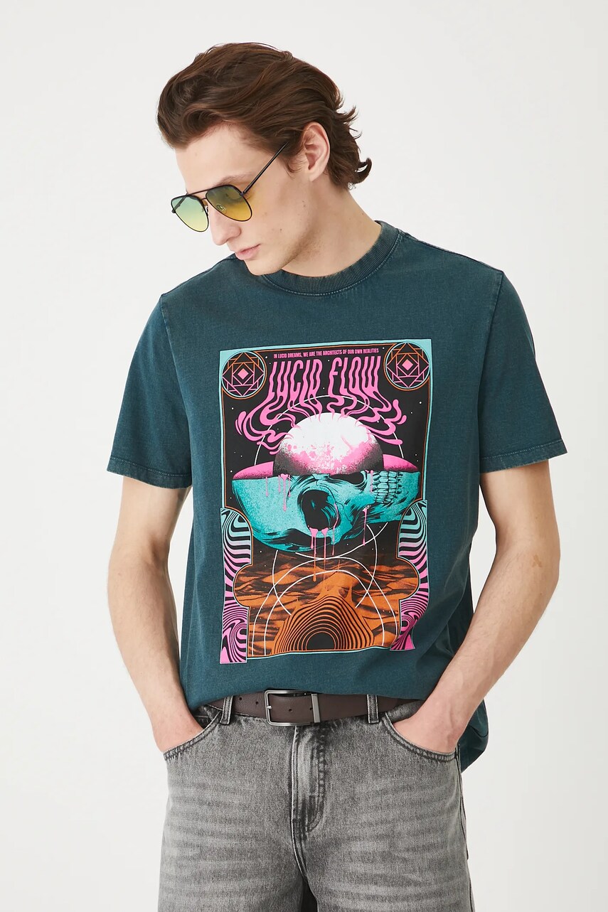 Medicine tricou culoarea verde, cu imprimeu