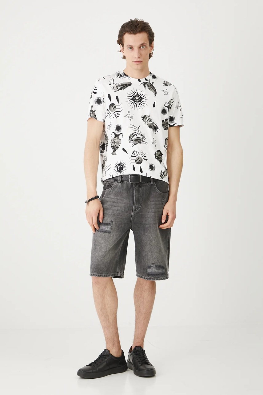Хлопковая футболка Medicine цвет белый узор