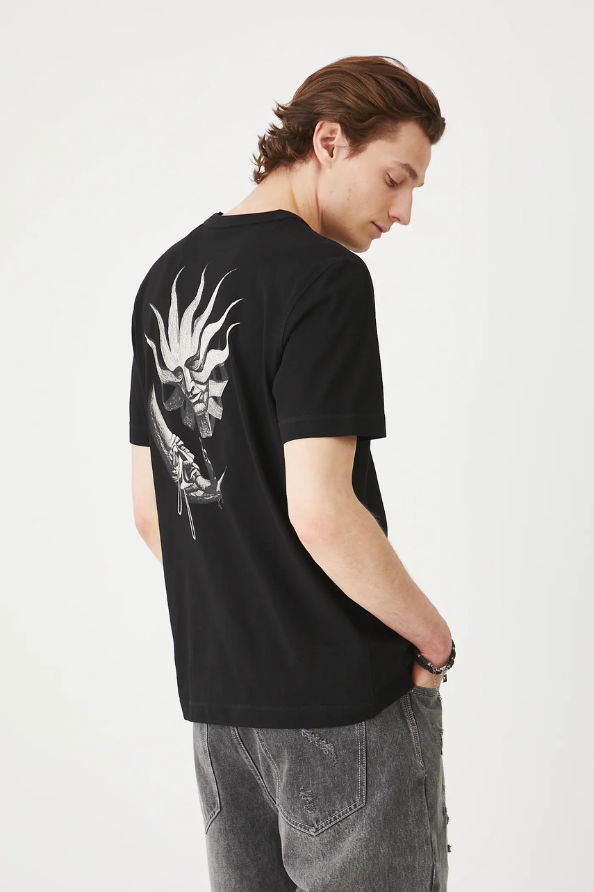 Хлопковая футболка Medicine цвет чёрный с принтом