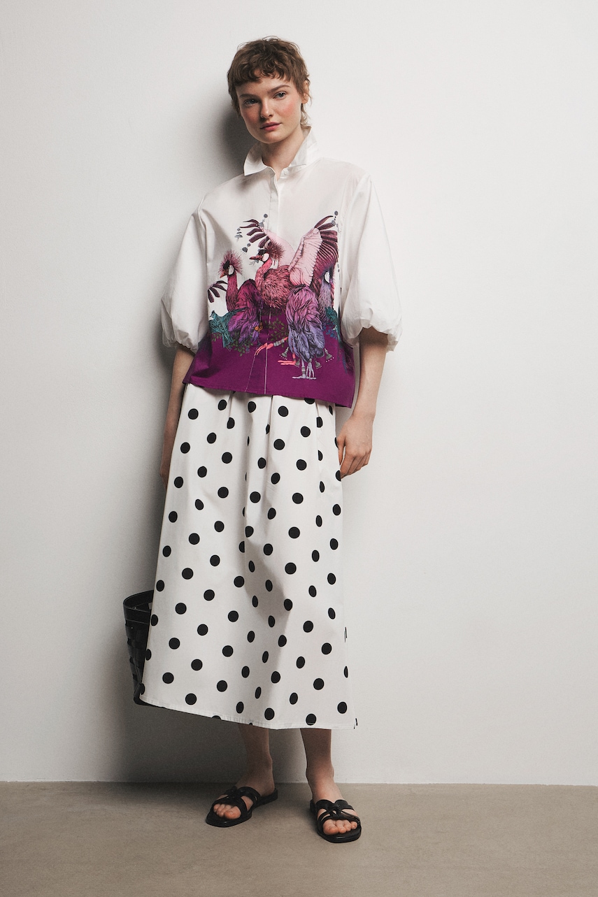 Medicine bluză tip cămașă pentru femei, din bumbac