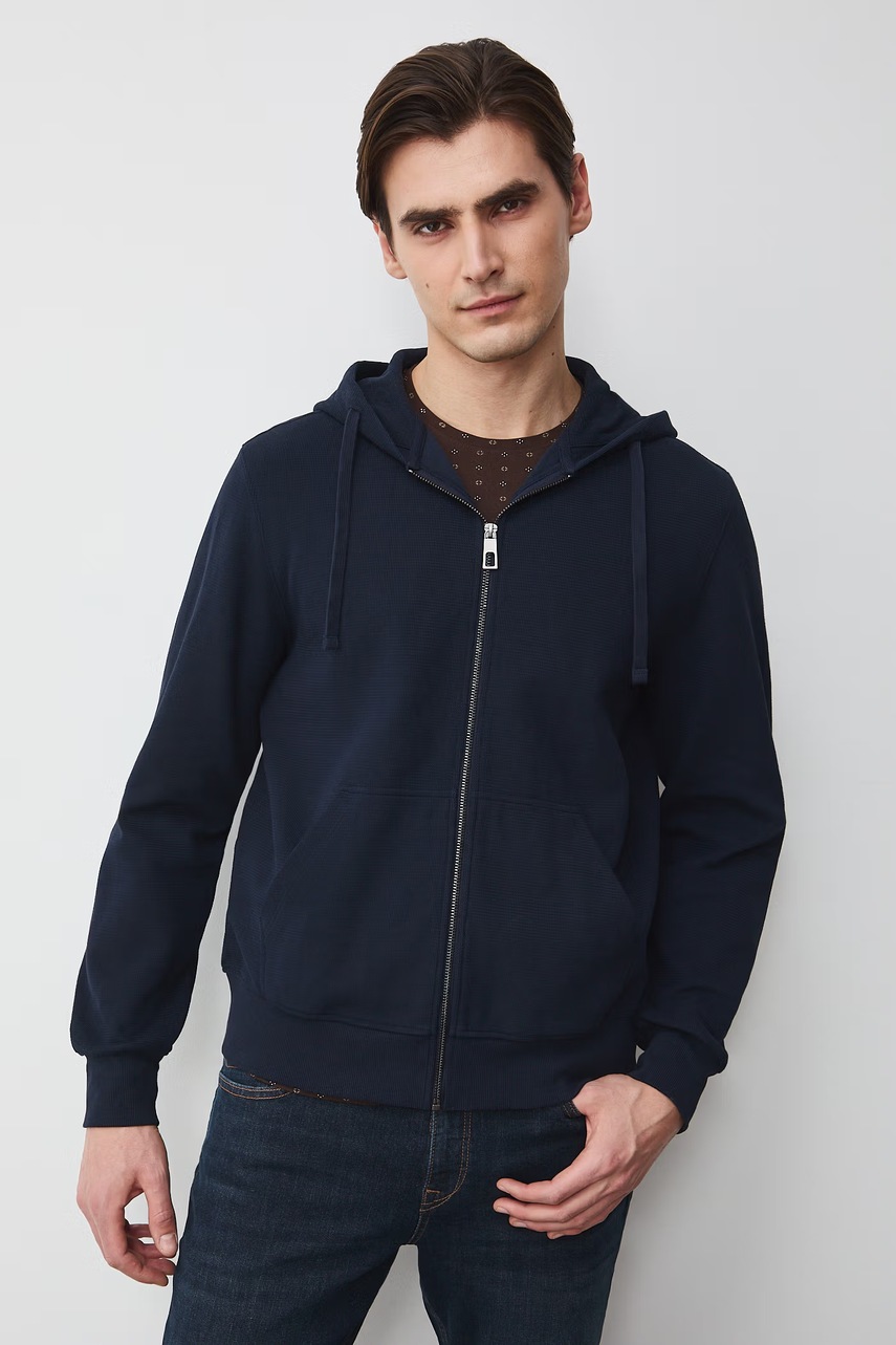 Medicine Μπλούζα με κουκούλα και κουμπιά ανδρική βαμβακερή με ελαστάν φωτογραφία