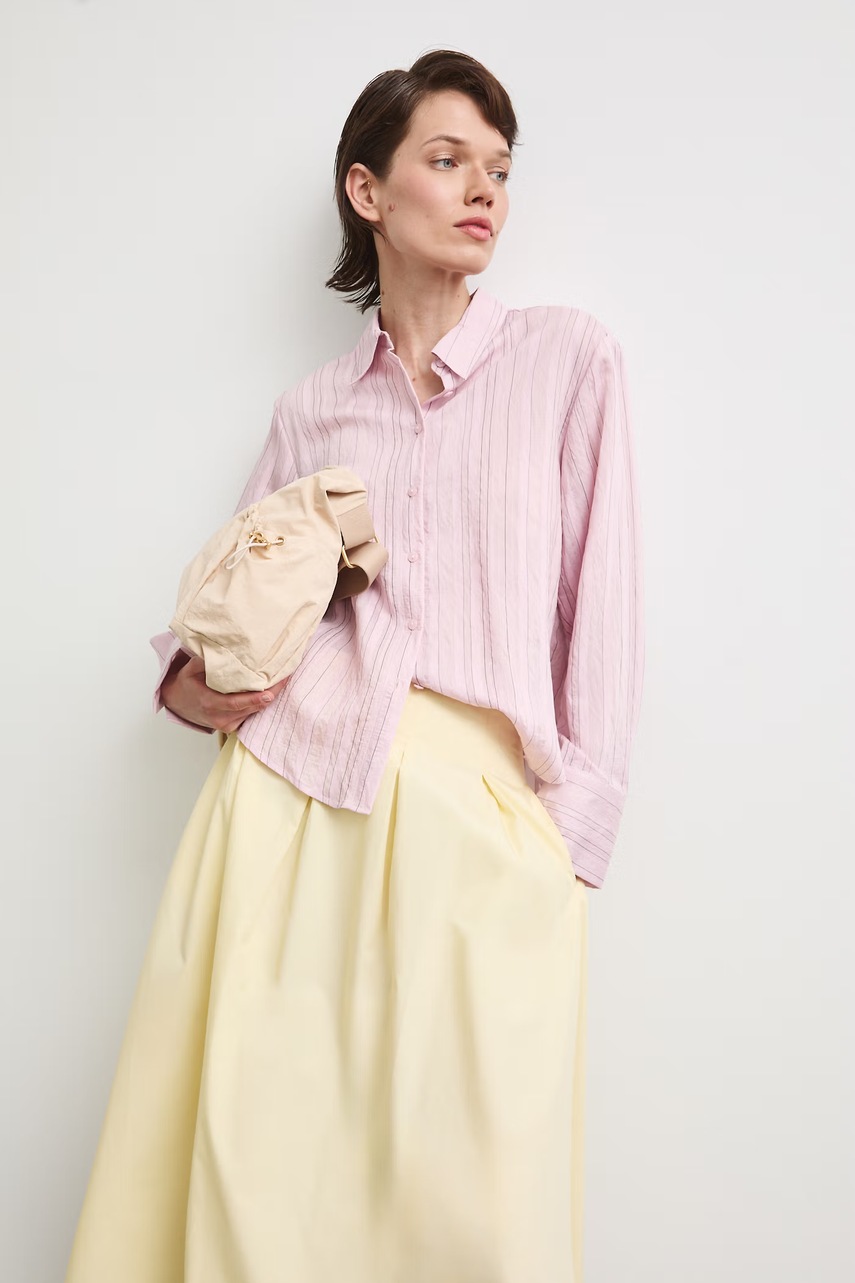 Medicine πουκάμισο γυναικείο με βισκόζη RS26-KDD805 ροζ S,M,L,XL,XS