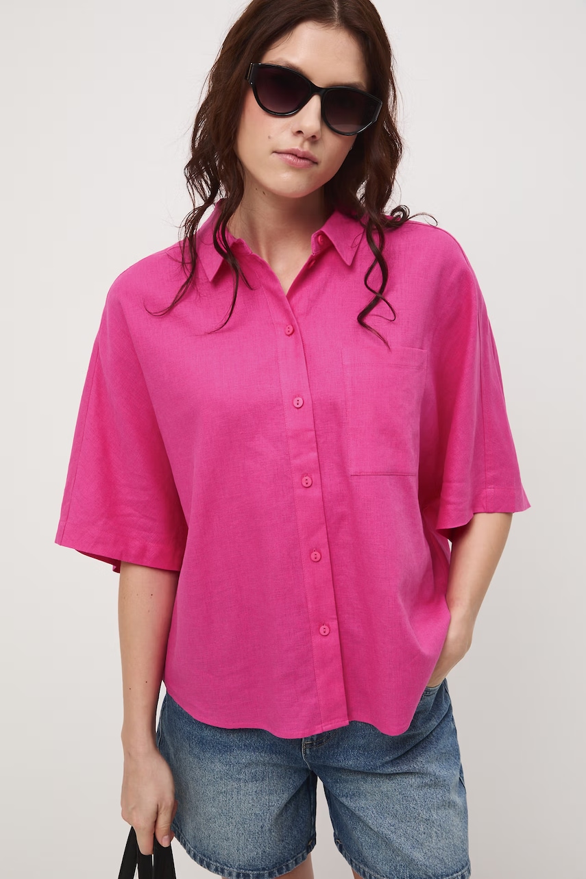 Medicine Πουκάμισο γυναικείο με λινό RS26-KKD700