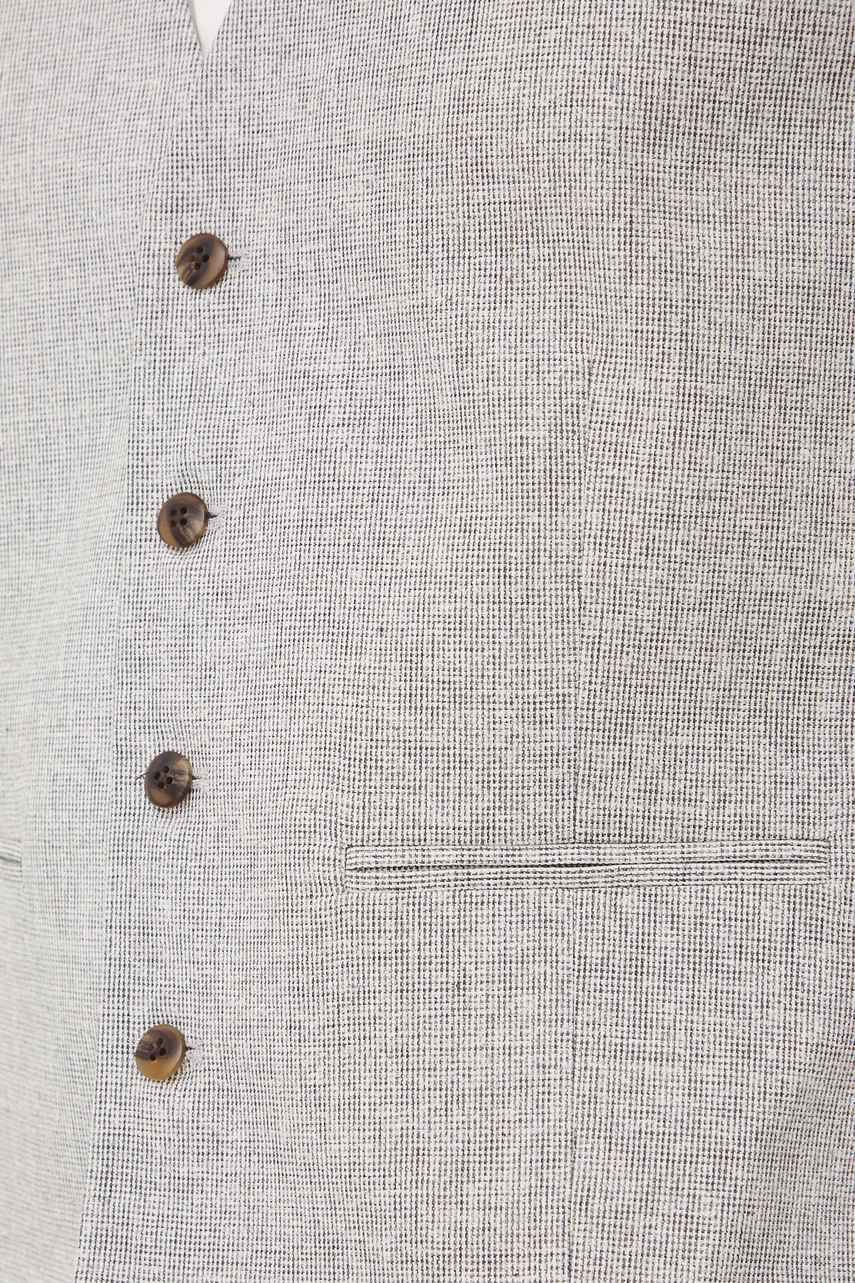 Medicine μονόπετο γιλέκο ανδρικό με πρόσμιξη λινού φωτογραφία