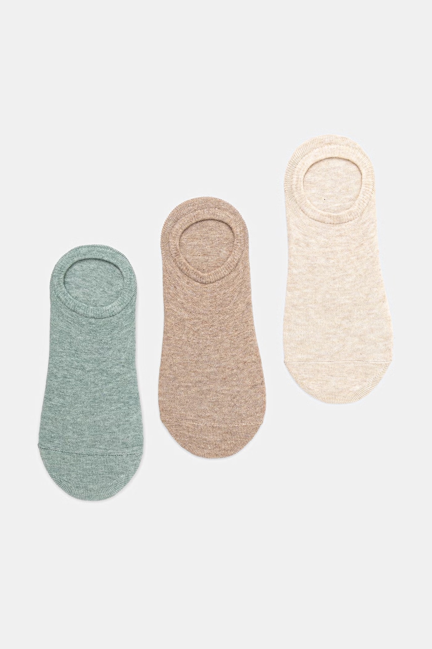Kotníkové ponožky 3-pack dámské s bavlnou melanžové
