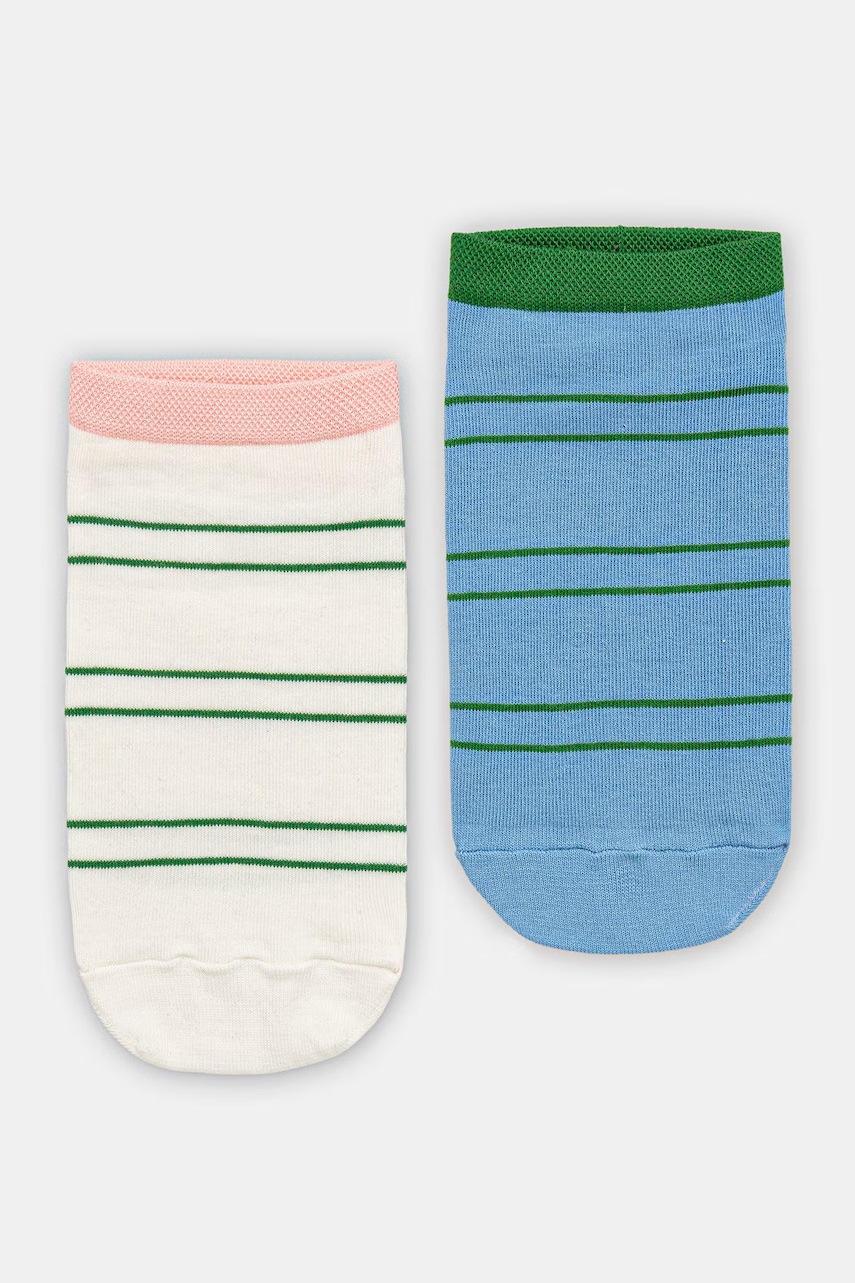 Ponožky 2-pack dámské s bavlnou Pruhované