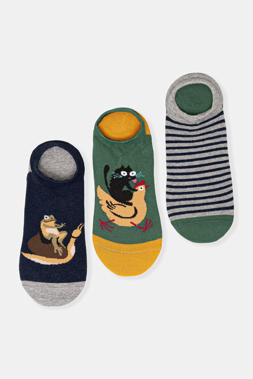 Kotníkové ponožky 3-pack pánské s bavlnou