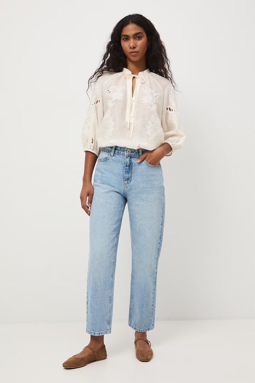 Medicine jeansy mom fit damskie niebieskie