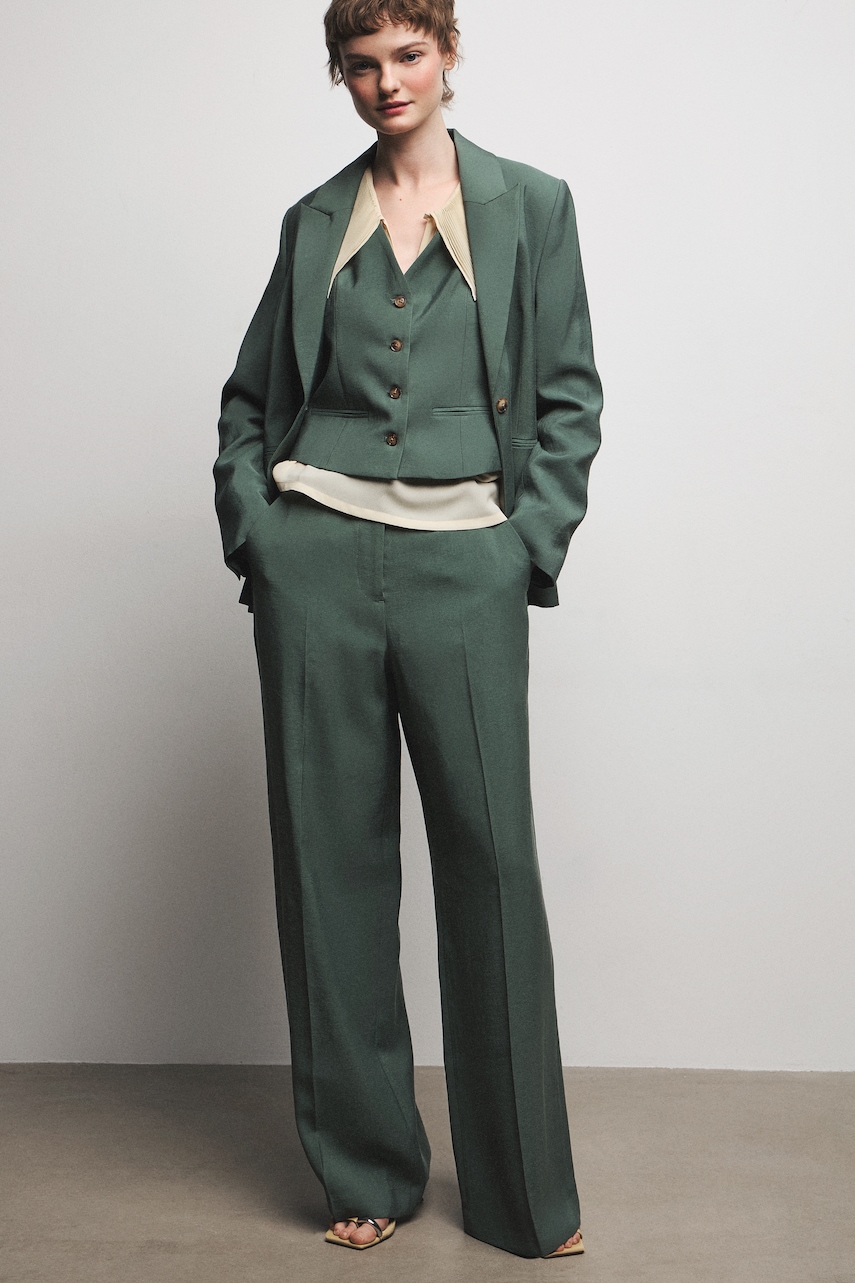 Medicine pantaloni wide leg de damă cu vâscoză