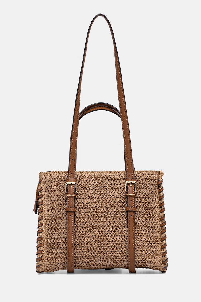 Medicine torebka koszyk damska pleciona beżowa