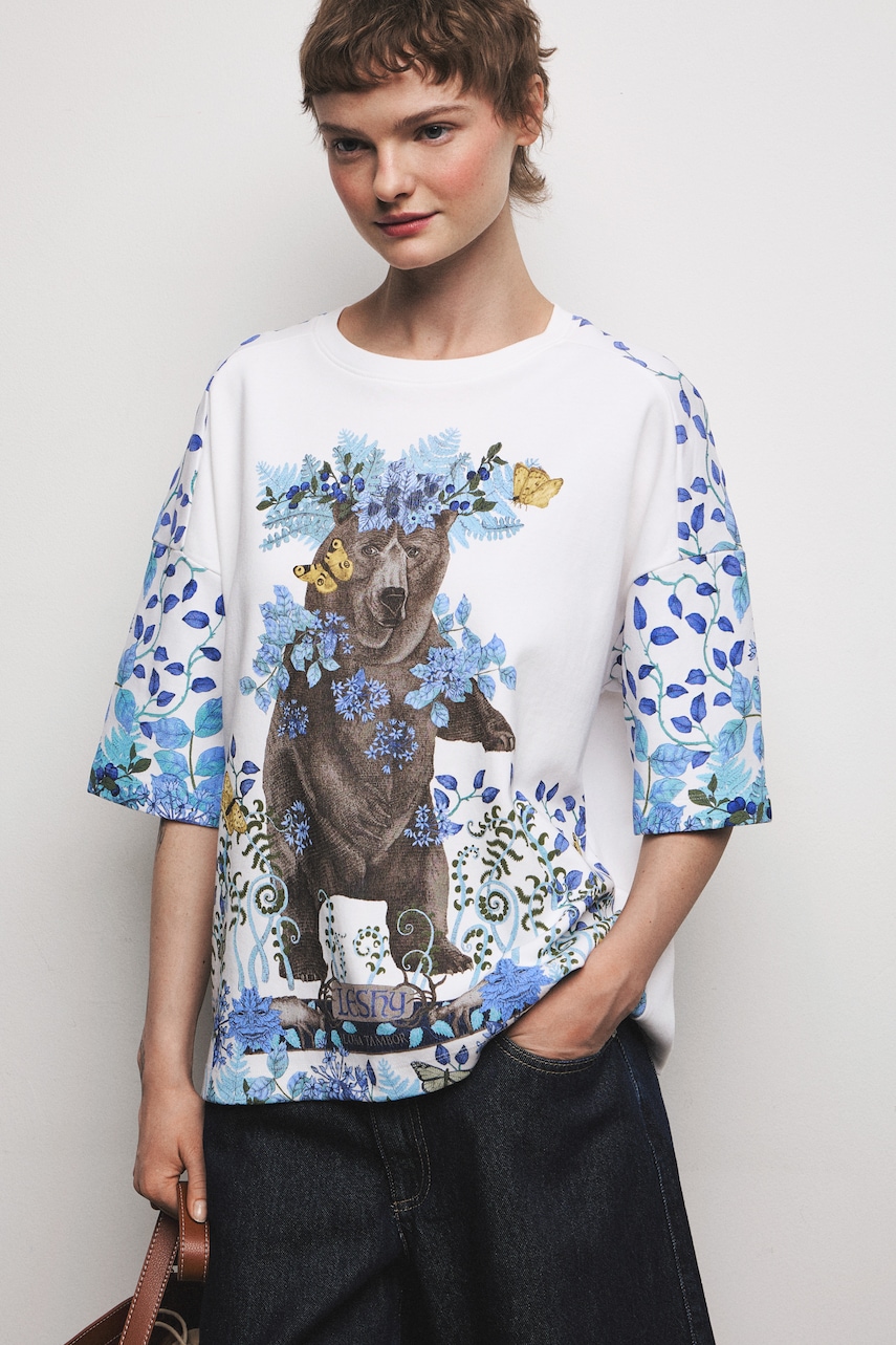 Medicine tricou oversized pentru femei, din bumbac