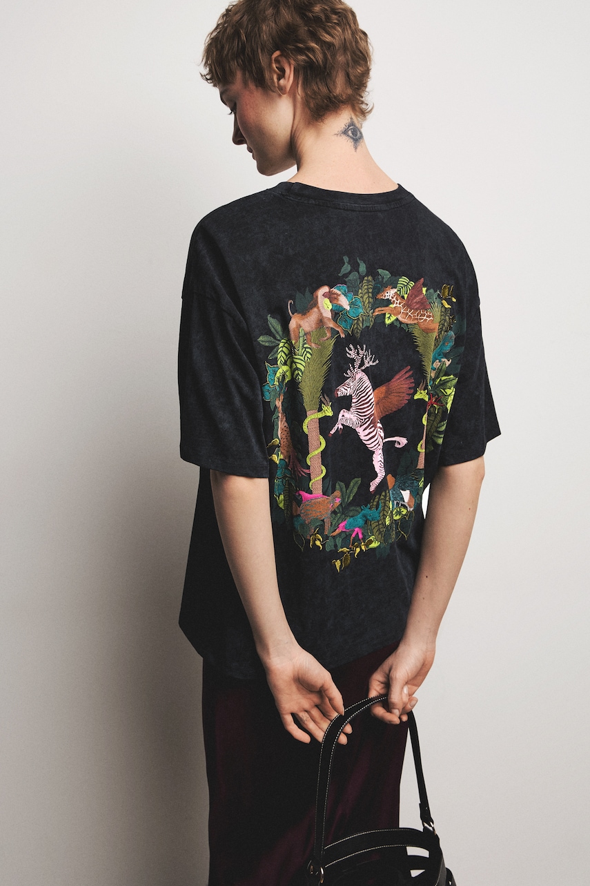 Medicine t-shirt oversize damski bawełniany szary