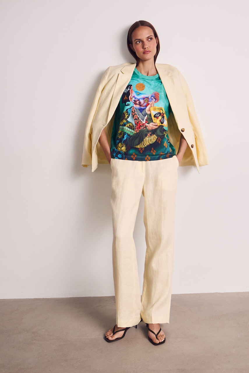 Medicine T-shirt oversize da donna in cotone con elastan turchese