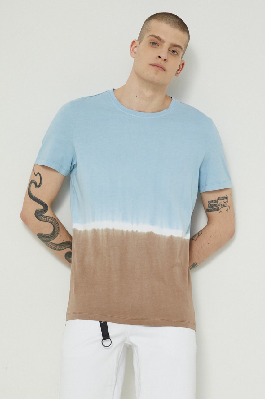 Medicine tricou din bumbac culoarea turcoaz, modelator