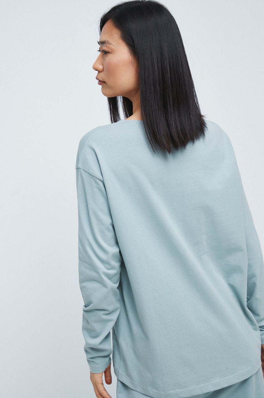 

Бавовняний лонгслів Medicine колір бірюзовий