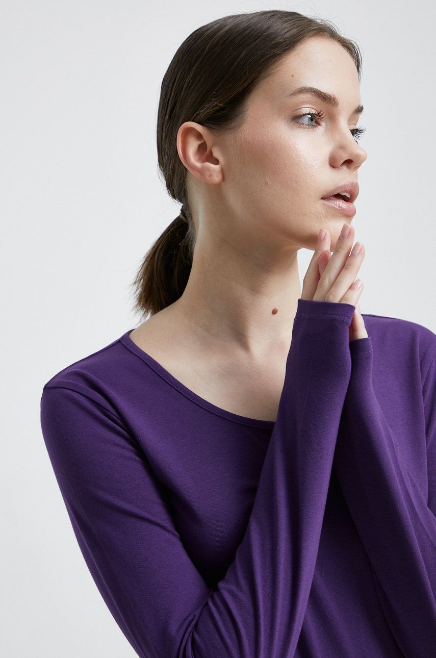 Tričko s dlouhým rukávem Medicine fialová barva - fialová -  95% Bavlna