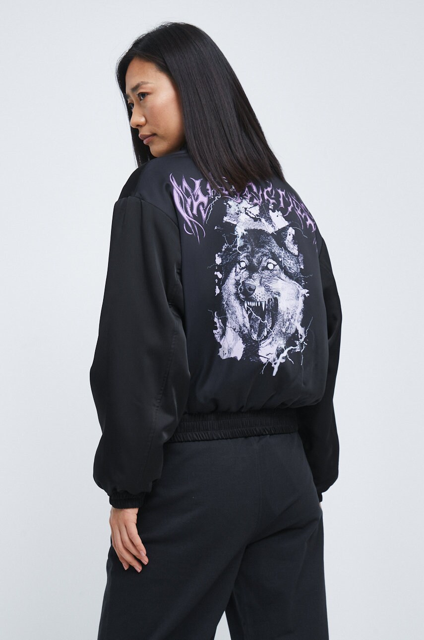 Medicine geaca bomber femei, culoarea negru, de tranzitie