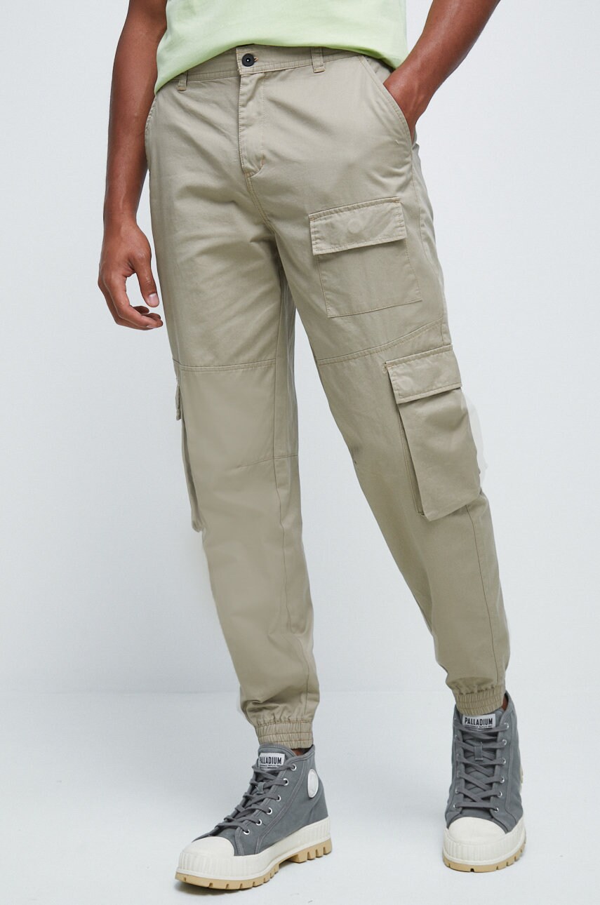 Medicine pantaloni de bumbac barbati, culoarea bej