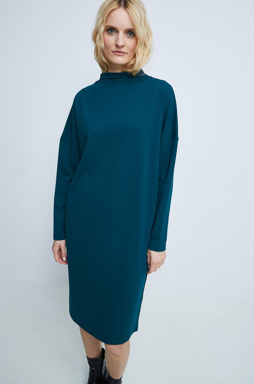 Medicine rochie culoarea verde, midi, oversize