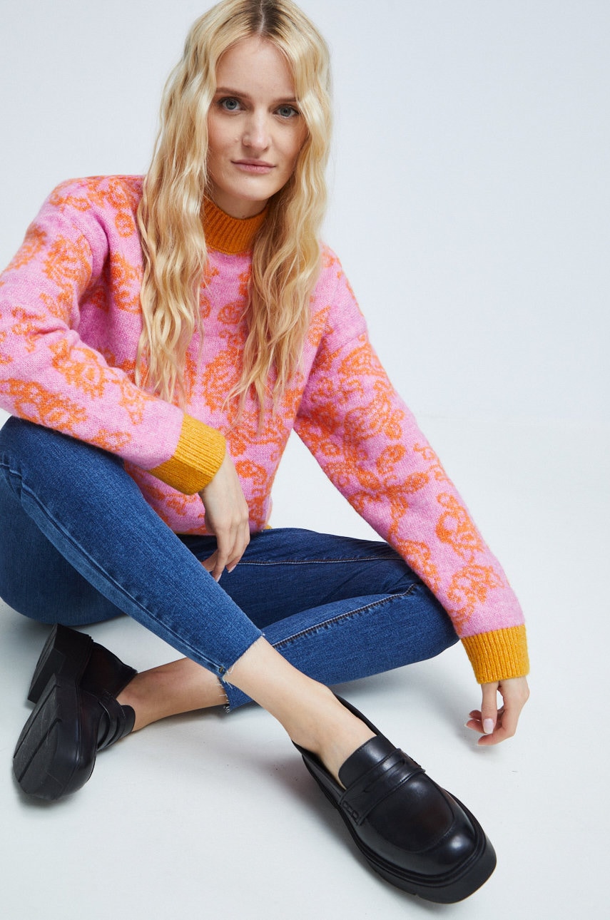 Medicine pulover din amestec de lana femei, , cu turtleneck
