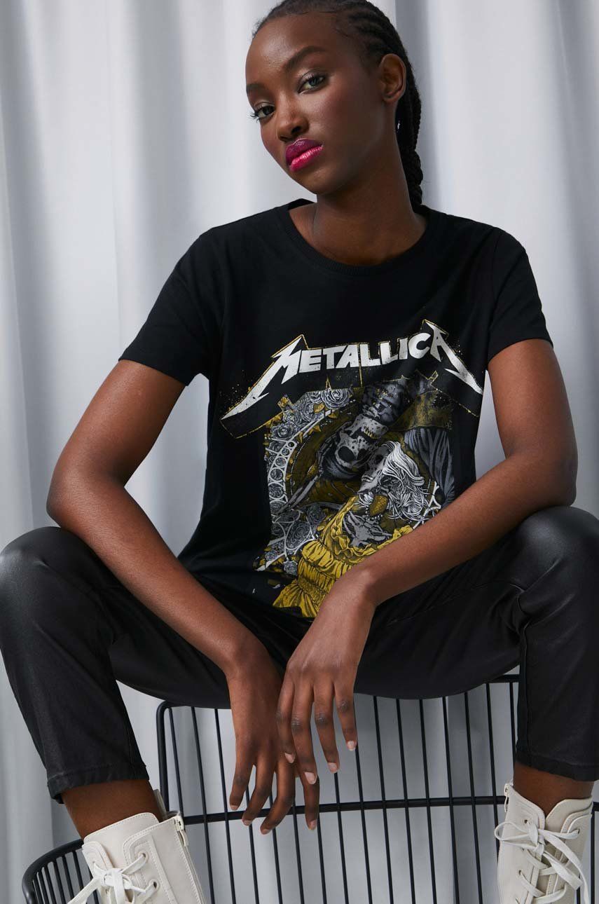 Medicine t-shirt bawełniany metallica damski kolor czarny