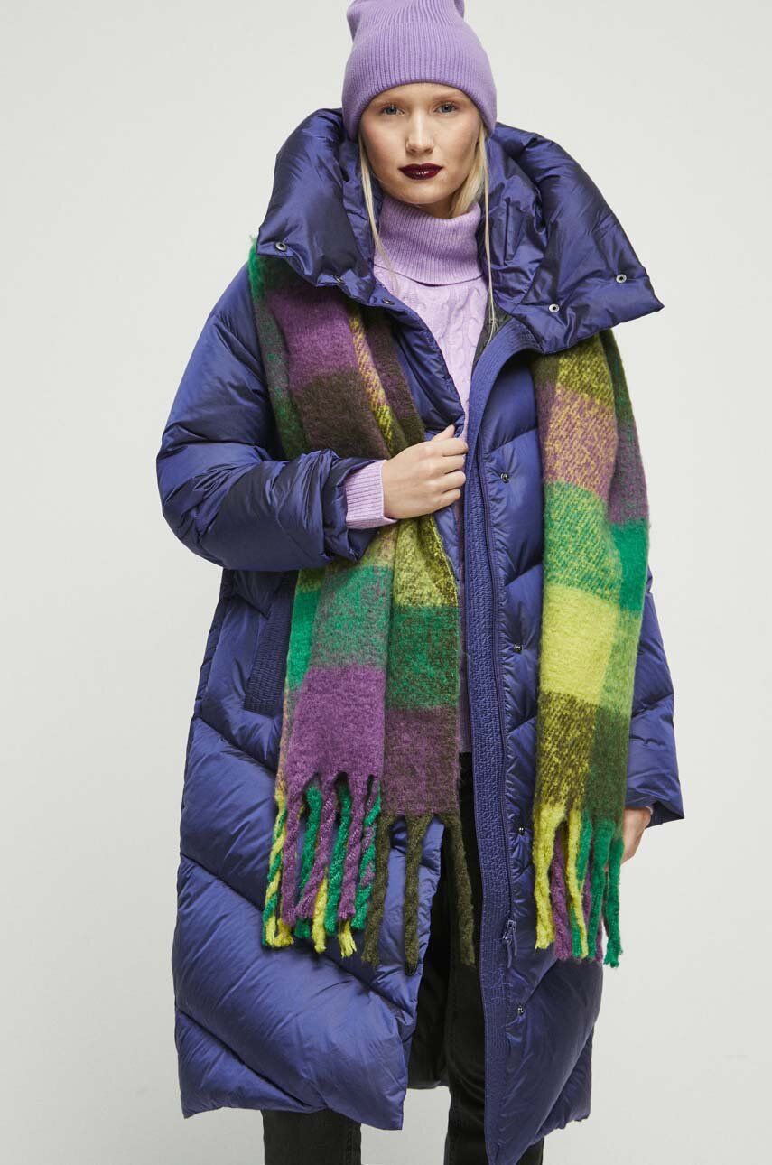 Medicine palton de puf femei, culoarea violet, de iarna