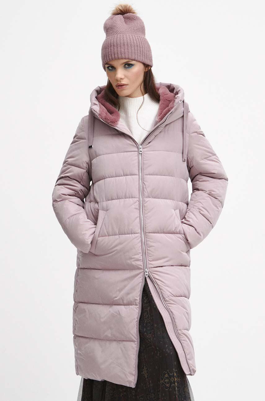 Kabát Medicine dámský, růžová barva, zimní