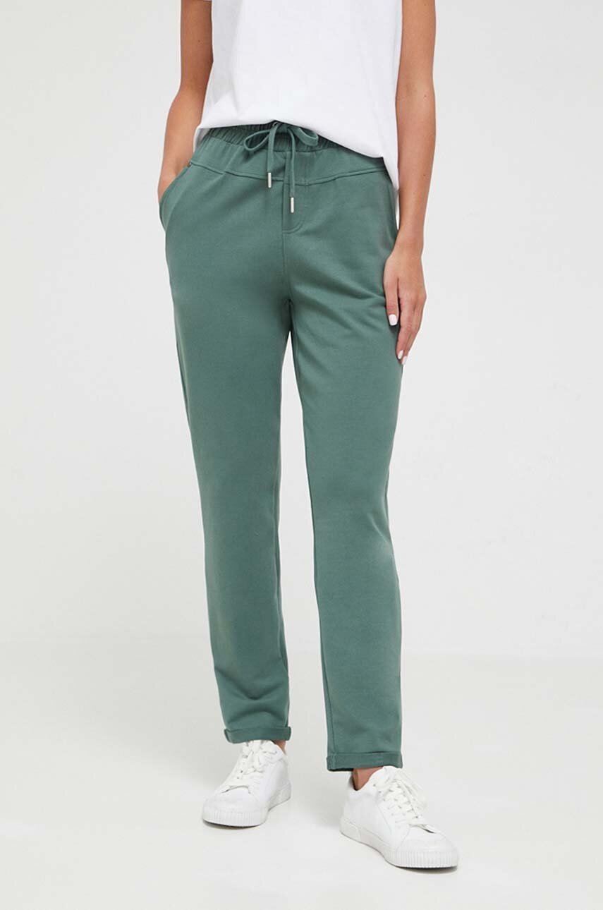 Medicine pantaloni de trening femei, culoarea verde, neted