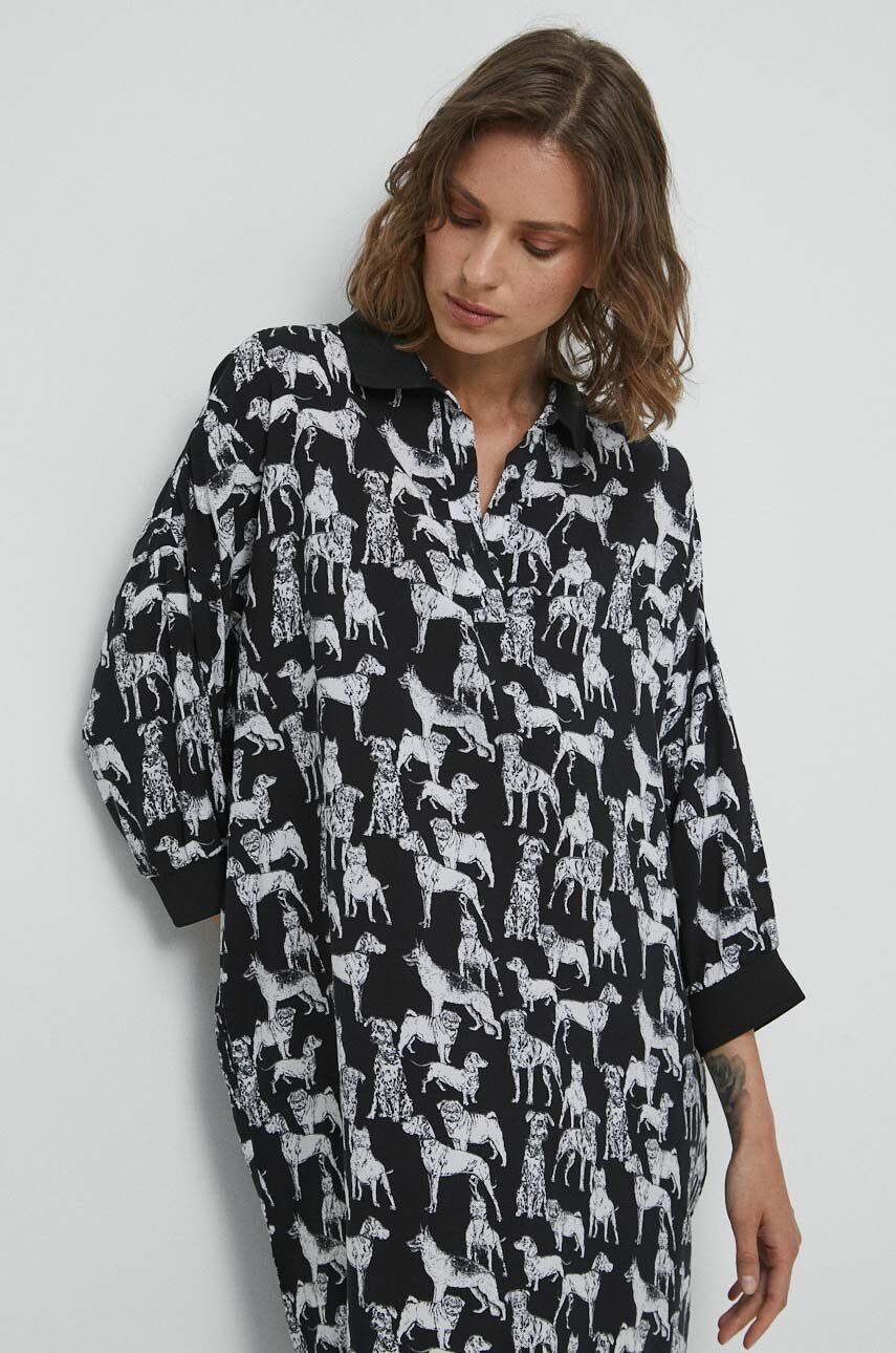 Сукня Medicine колір чорний midi oversize