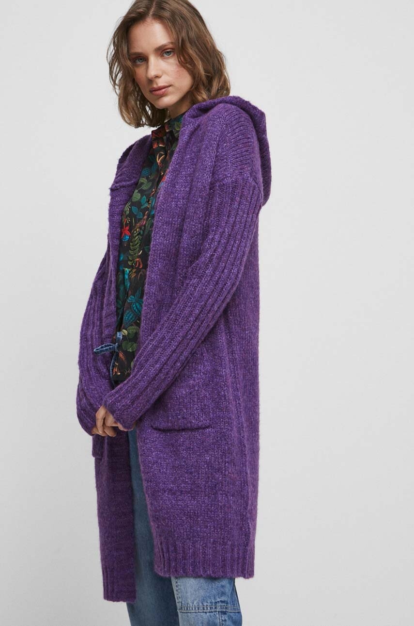 Medicine cardigan femei, culoarea violet, călduros